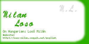 milan loso business card